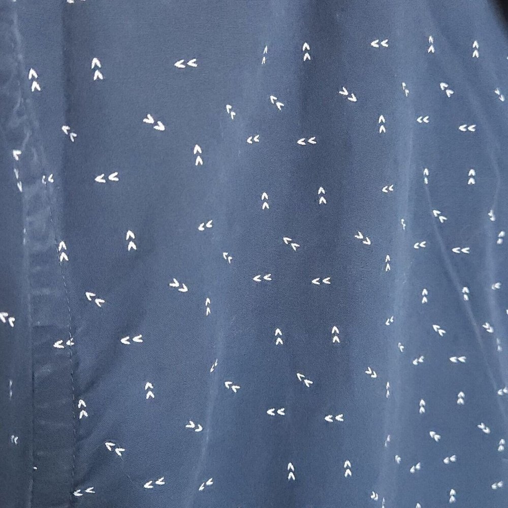 Cactus Mens Navy Blue White Abstract Long Sleeve Button Down XL - Picture 3 of 6
